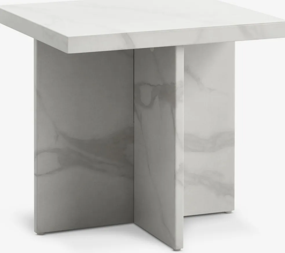 GANDRUPBout de canapé GANDRUP 45x45 coloris marbre blanc
