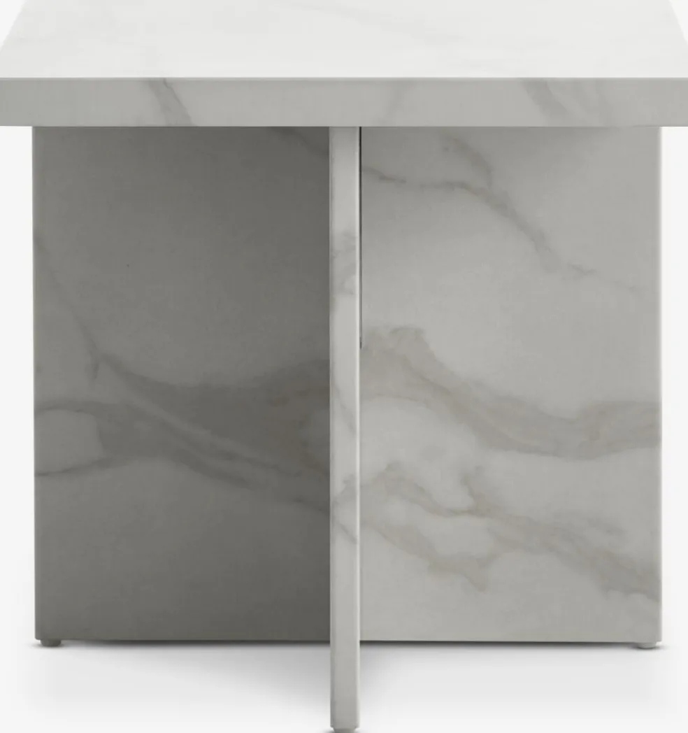 GANDRUPBout de canapé GANDRUP 45x45 coloris marbre blanc