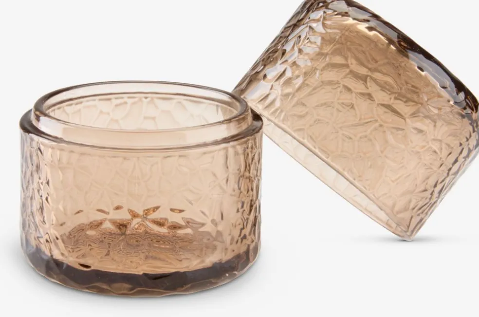 GENEVADBoîte de rangement GENEVAD Ø8xH10cm verre brun