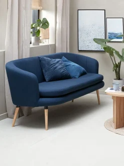 GISTRUPCanapé GISTRUP 3 places tissu bleu foncé