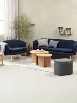GISTRUPCanapé GISTRUP 3 places tissu bleu foncé