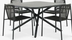 GOTHENBURG + KRISTIANSTADGOTHENBURG L120 table gris + 4 KRISTIANSTAD chaises vert