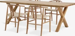 GRIBSKOV + GUDERUPGRIBSKOV L230 table chêne naturel + 4 GUDERUP chaises chêne