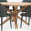 GRIBSKOV + LUNDERSKOVGRIBSKOV Ø120 table chêne + 4 LUNDERSKOV chaises anthracite