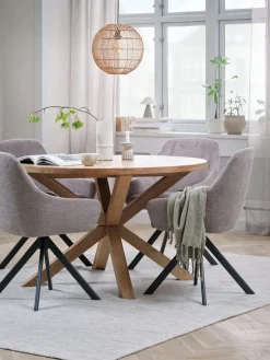 GRIBSKOV + ROSTRUPGRIBSKOV Ø120 table chêne naturel + 4 ROSTRUP chaises sable