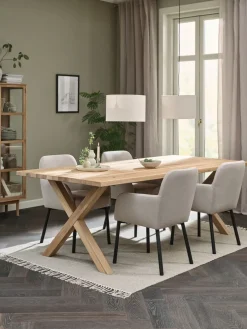 GRIBSKOV + SOTTRUPGRIBSKOV L230 table chêne naturel + 4 SOTTRUP chaises beige