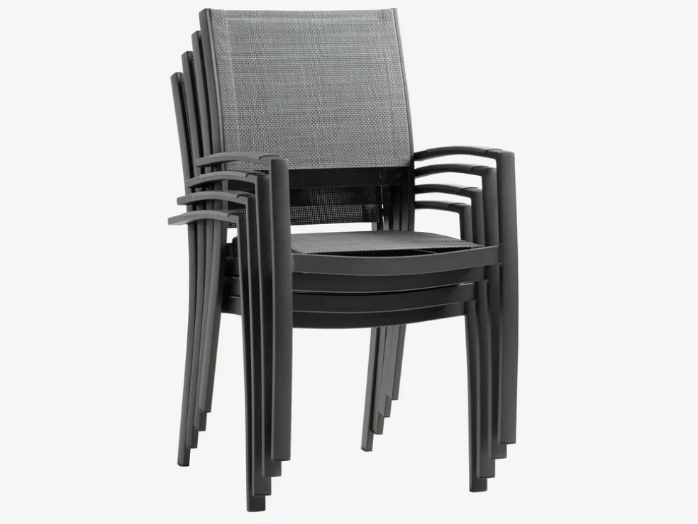 HAGEN + STRANDBYHAGEN L214 table + 4 STRANDBY chaises gris
