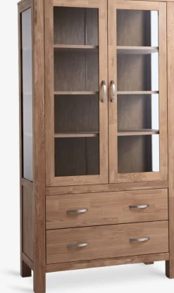 HAGEVitrine HAGE 2 portes 2 tiroirs chêne naturel