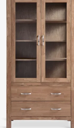 HAGEVitrine HAGE 2 portes 2 tiroirs chêne naturel