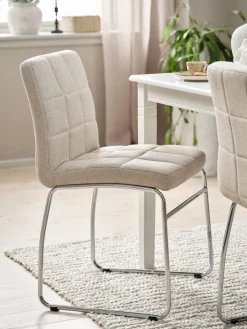 HAMMELChaise HAMMEL tissu beige/chrome