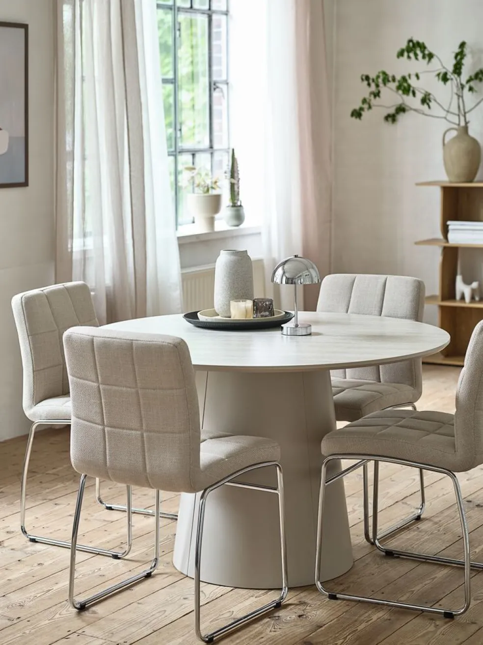 HAMMELChaise HAMMEL tissu beige/chrome