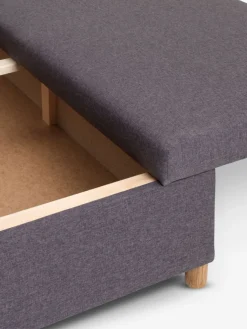 HAMPENCanapé convertible méridienne HAMPEN tissu gris/coloris chê.