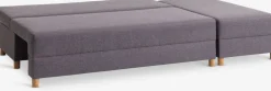 HAMPENCanapé convertible méridienne HAMPEN tissu gris/coloris chê.