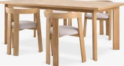 HARESKOV + BOVRUPHARESKOV L200 table coloris chêne naturel + 4 BOVRUP chaises