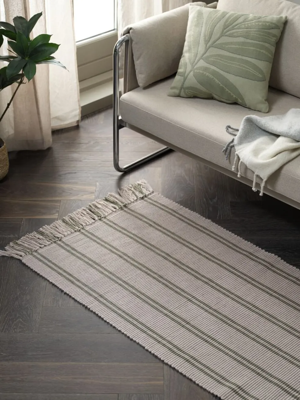 HEISTARRTapis HEISTARR 70x140 sable/olive foncé
