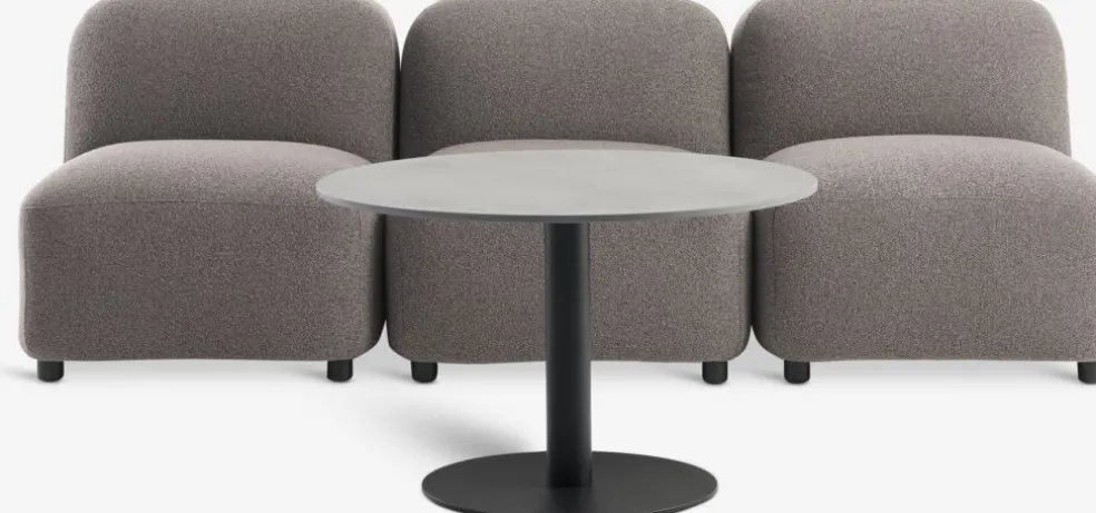 HELAGS + TANEEnsemble lounge HELAGS noir + TANE 3 personnes sable foncé