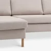 HELLERUPCanapé HELLERUP méridienne tissu beige/chêne