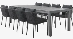 HESTEHAVE + GILJAHESTEHAVE L205/275 table noir + 4 GILJA chaises gris