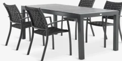 HESTEHAVE + GLOMFJORDHESTEHAVE L205/275 table + 4 GLOMFJORD chaises noir