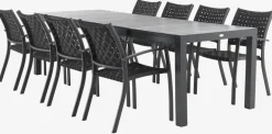 HESTEHAVE + GLOMFJORDHESTEHAVE L205/275 table + 4 GLOMFJORD chaises noir
