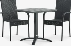 HOBRO + GUDHJEMHOBRO L70 table + 2 GUDHJEM chaises noir