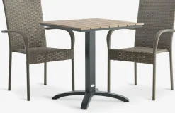 HOBRO + GUDHJEMTHY L60 table + 2 GUDHJEM chaises naturel