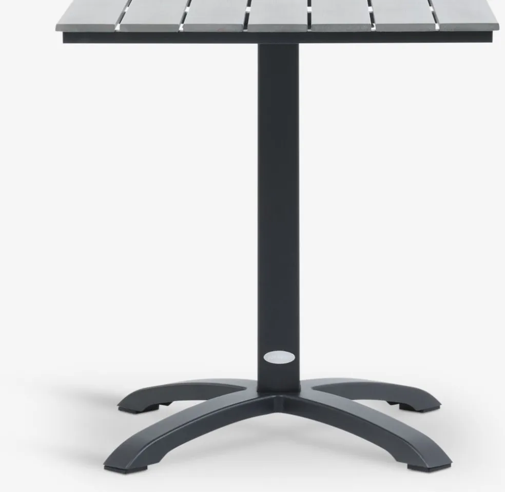 HOBRO + ILDERHUSEHOBRO L70 table gris + 2 ILDERHUSE chaises noir