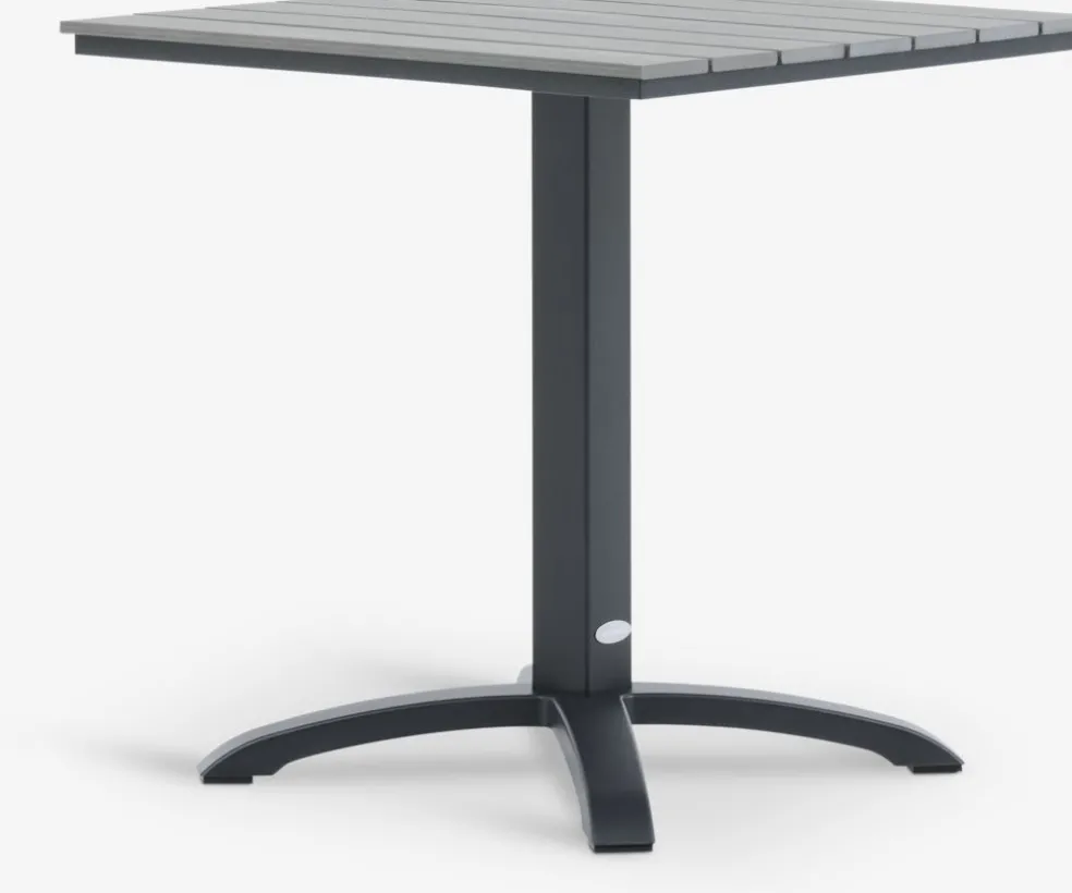 HOBRO + TAGMARKHOBRO L70 table gris + 2 TAGMARK chaises noir