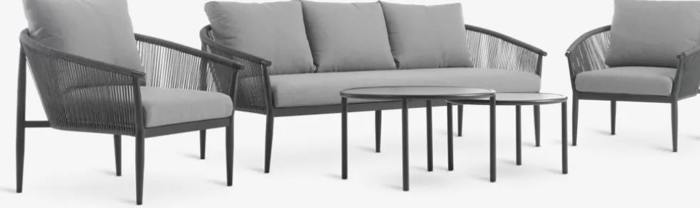 HOLMESTRANDEnsemble lounge HOLMESTRAND 5 personnes gris