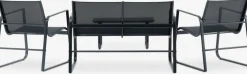 HORNSLETEnsemble lounge HORNSLET 4 personnes noir