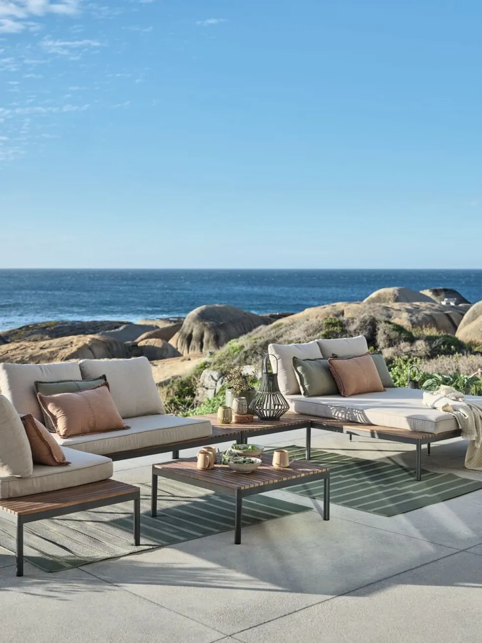 HOUEnsemble lounge HOU a/méridienne 6 personnes acacia