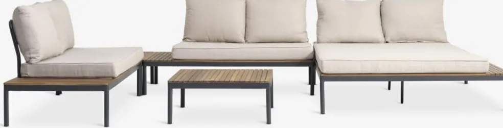 HOUEnsemble lounge HOU a/méridienne 6 personnes acacia