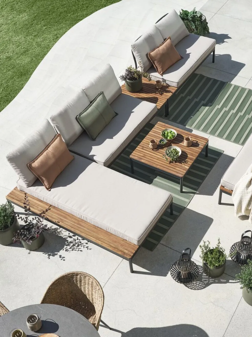 HOUModule lounge HOU canapé 2 personnes bois d'acacia