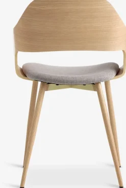 HVIDOVREChaise HVIDOVRE coloris chêne clair/tissu gris clair