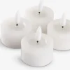 INGEMANBougie chauffe-plat LED INGEMAN Ø4xH4 blanc 4pcs a/minuterie