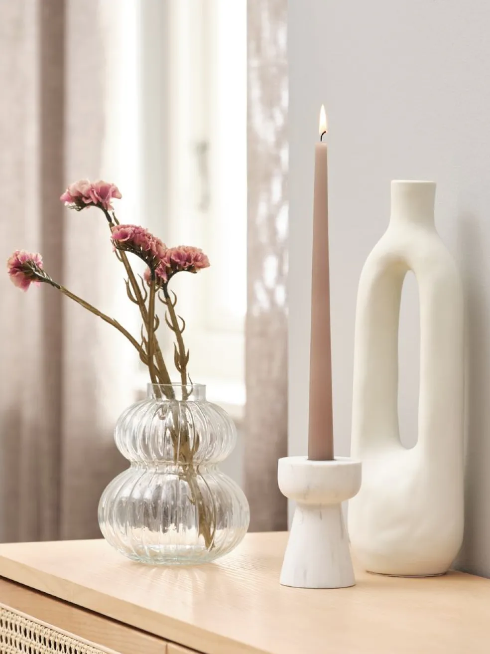 INGEMARVase INGEMAR l10xL8xH34cm blanc