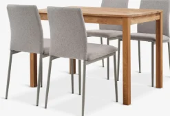 JEGERUP + BRANDEJEGERUP L115 table chêne naturel + 4 BRANDE chaises beige