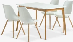 JEGIND + KASTRUPJEGIND L130 table blanc + 4 KASTRUP chaises blanc