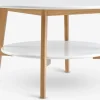 JEGINDTable basse JEGIND Ø80 1 tablette blanc/coloris chêne nat.