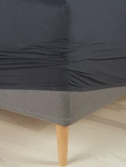 JENNYPlusDrap-housse Jersey JENNY 140x200x35 gris anthracite
