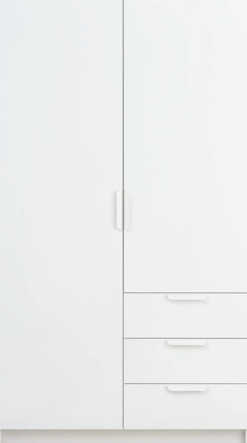 JENSLEVArmoire JENSLEV 96x176 2 portes 3 tiroirs blanc