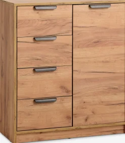 JENSLEVCommode 4 tiroirs 1 porte JENSLEV coloris chêne naturel