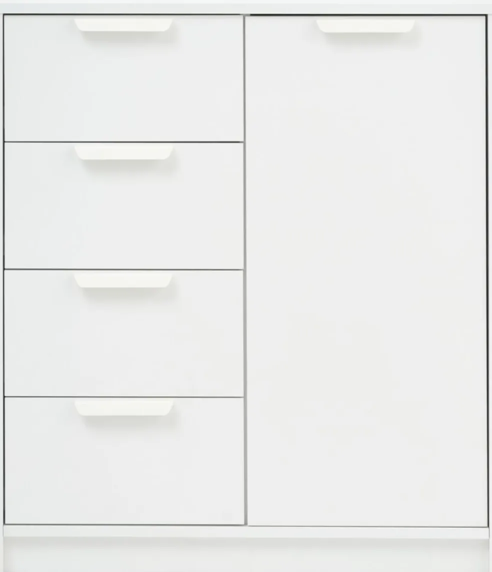 JENSLEVCommode 4 tiroirs 1 porte JENSLEV blanc