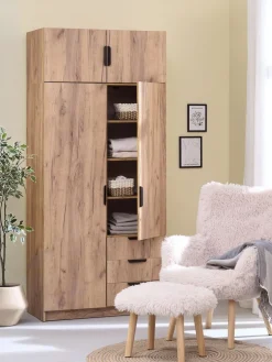 JENSLEVMeuble haut JENSLEV 96x40 2 portes coloris chêne naturel