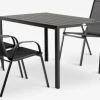 JERSORE + LEKNESJERSORE L140 table + 4 LEKNES chaises noir
