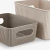 JUNSELECaisse de rangement JUNSELE 2 pcs plastique sable