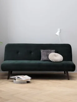 JUVRECanapé convertible JUVRE velours vert foncé/noyer