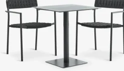 KAPPRUET + TRILLEVALLENKAPPRUET L65 table + 2 TRILLEVALLEN chaises noir