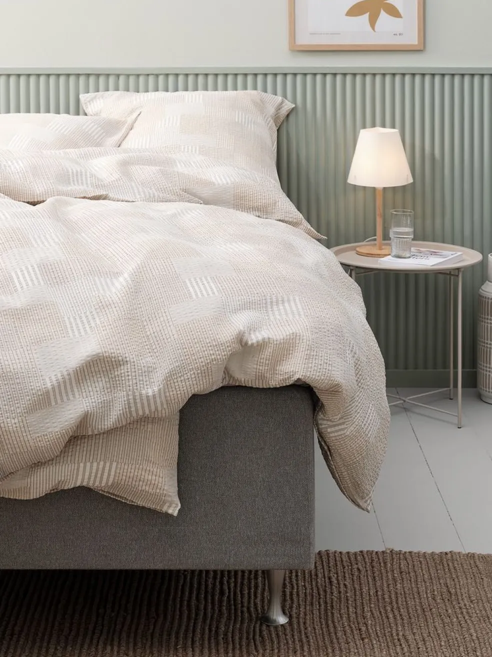 KARIPlusParure de lit Seersucker KARI 240x220 sable