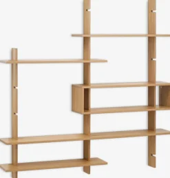 KARLEBYUnité murale KARLEBY 6 tablettes ajustables coloris chêne